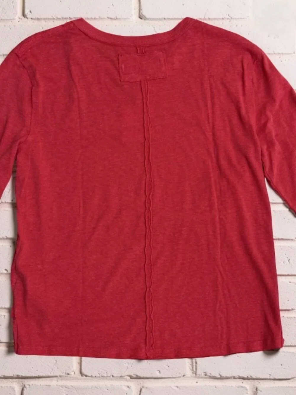 NWT Free People We The Free Nova Long Sleeve Tee in Rococco Red - Size Small